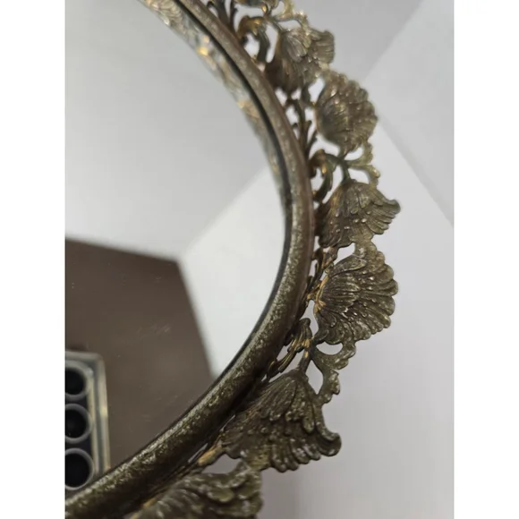 Vintage oval mirrored tray - Picture 8 of 8
